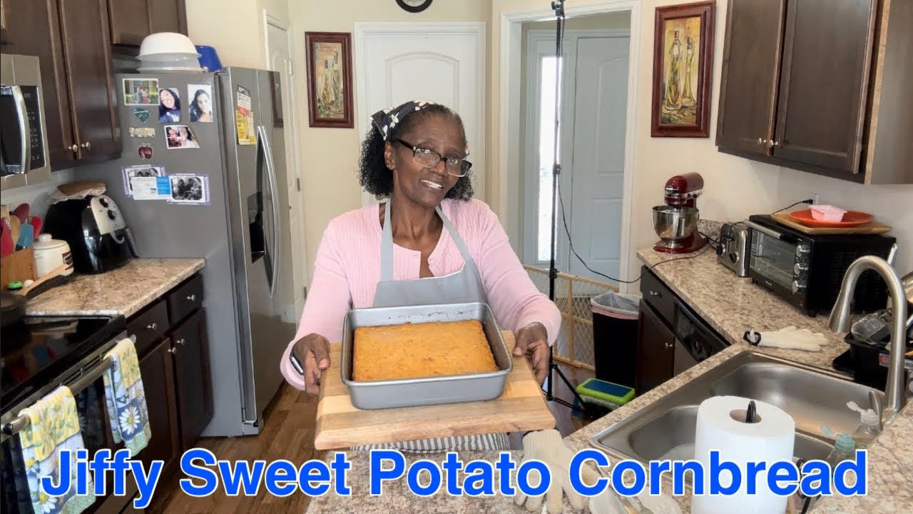 Jiffy Sweet Potato Cornbread| Jiffy Cornbread Hack | @cookingsemi-homemadewithjoyce