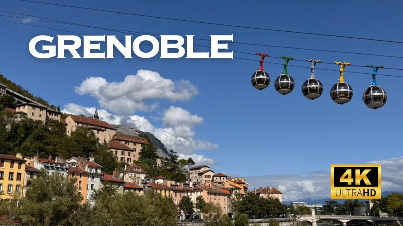 [4K] Grenoble France 🇫🇷🐧 Walking Tour