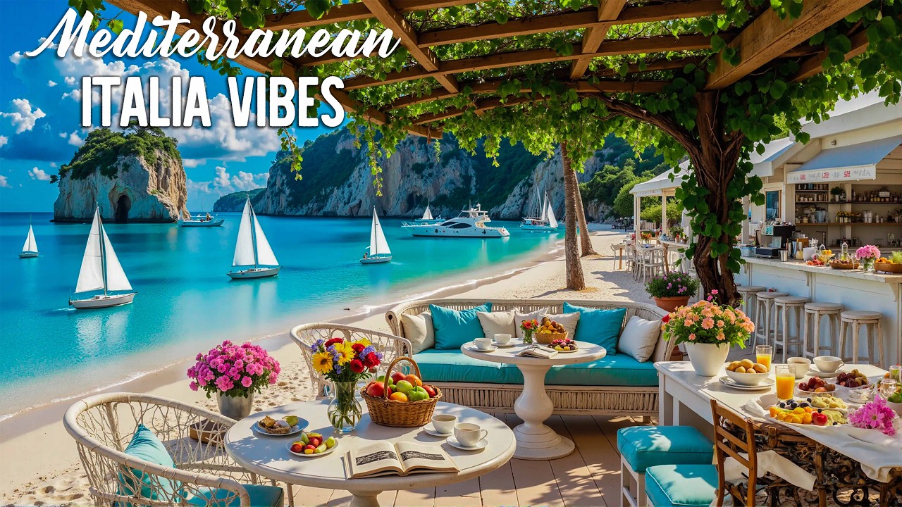 Golden Mediterranean Serenade ⛵ Elegant Italian Music & Luxury Seaside Escape 4K