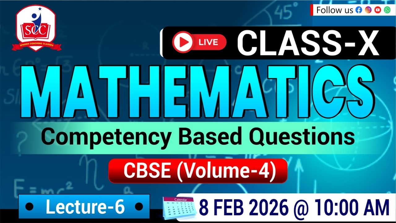 Competency Based Questions Class 10 Maths | LIVE Class | CBSE Volume 4 | L-6