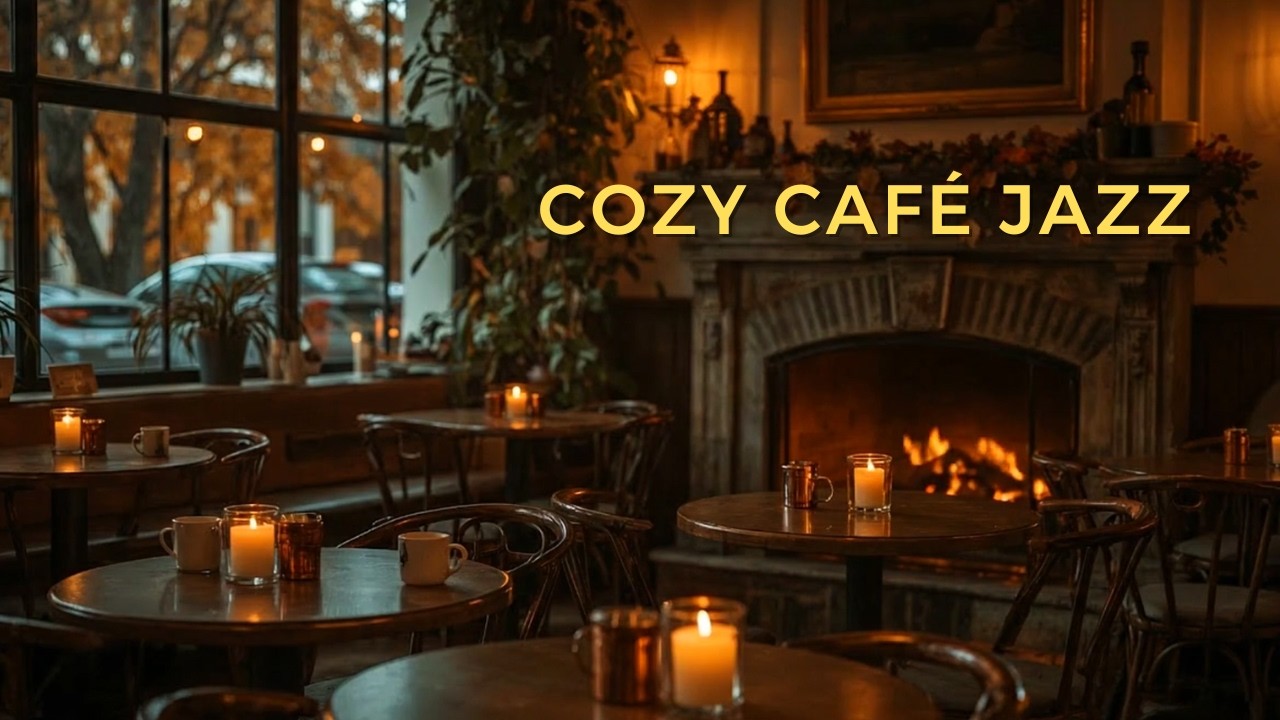 Cozy Café Fireplace Jazz ☕ Smooth Jazz Music for Relaxing Evenings