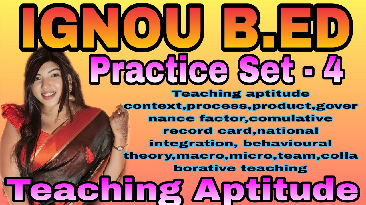 Teaching aptitude//IGNOU b.Ed teaching aptitude//most probable question answer for teaching aptitude
