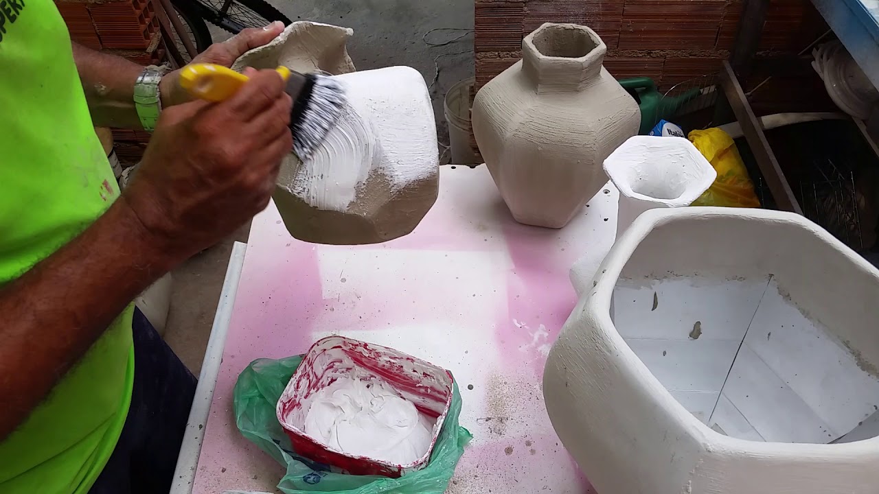 Vasos de caixas de leite feito na massa de cimento passo a passo parte 4