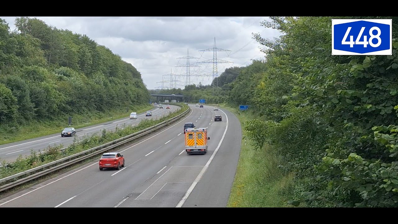 BUNDESAUTOBAHN 448 (BOCHUM) BETWEEN EXIT 43 & 44 WITTEN - 2024/07/05 &plusmn;11:00 (GERMAN AUTOBAHN VIEW)