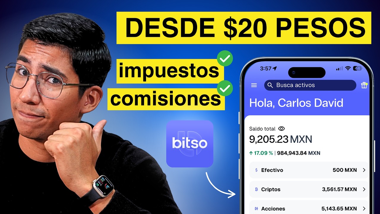 C&oacute;mo INVERTIR en ACCIONES, ETFs y BITCOIN en 2026 | Bitso Tutorial