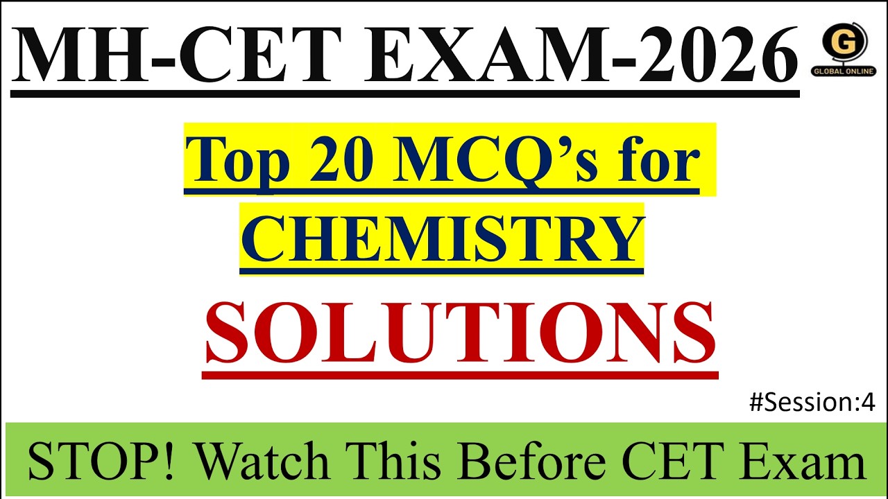 Solutions Chapter Important Questions |Chemistry MCQs | MH CET 2026 | Class 12 PYQs