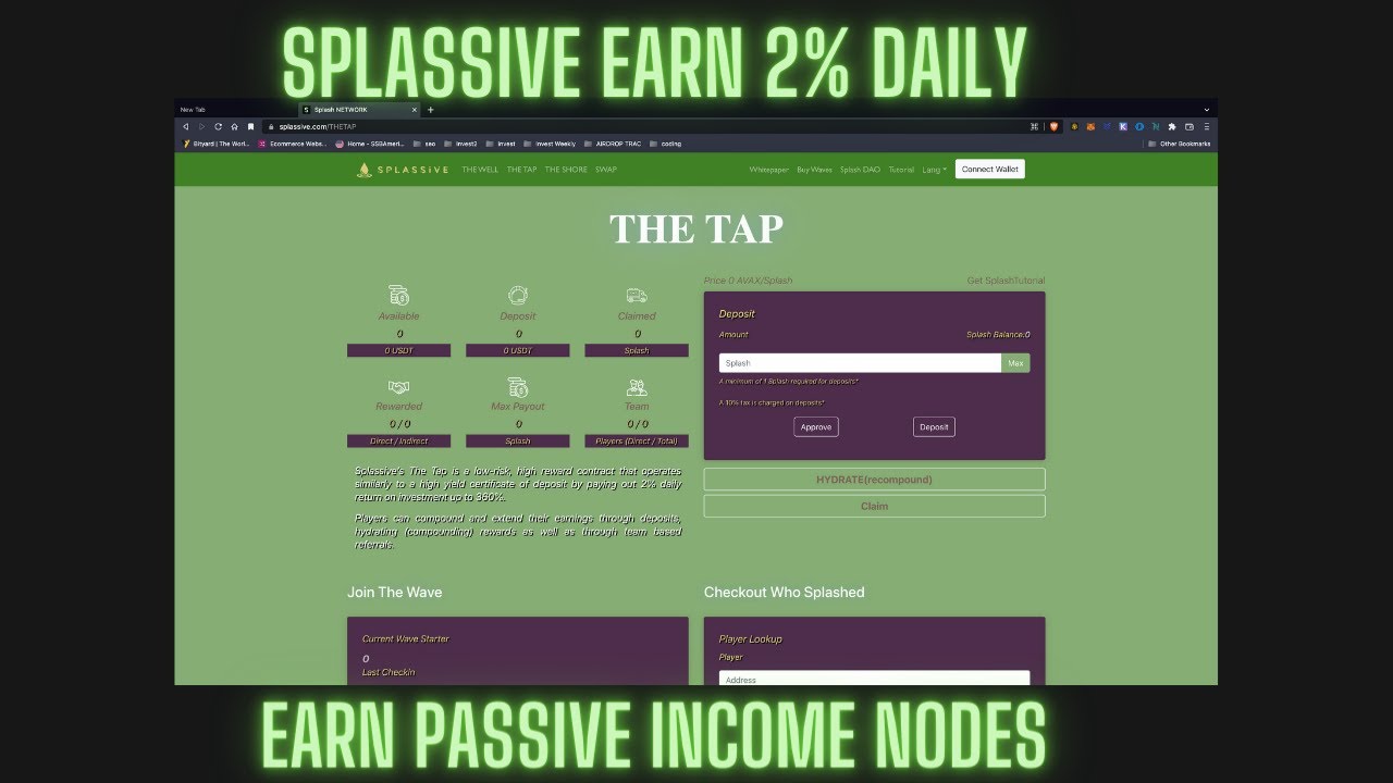 Splassive fork of drip earn 2%daily on Avax
