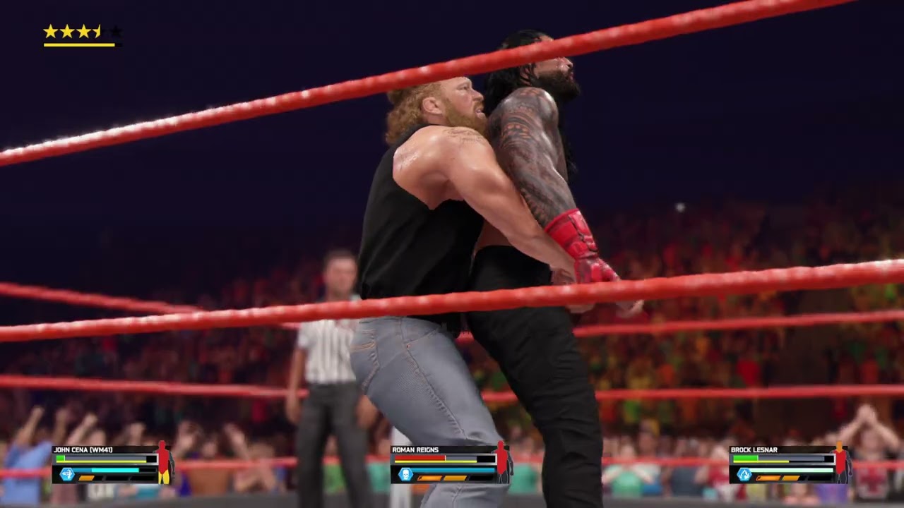 Roman Reigns Vs Brock Lesnar Vs John Cena WWE 2K25 #wwe #youtube #viral #raw