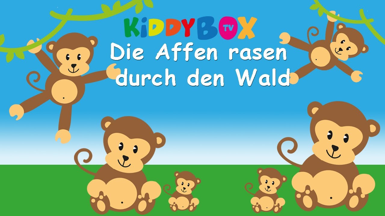 Die Affen rasen durch den Wald - Kinderlieder zum Mitsingen - (KIDDYBOX.TV)