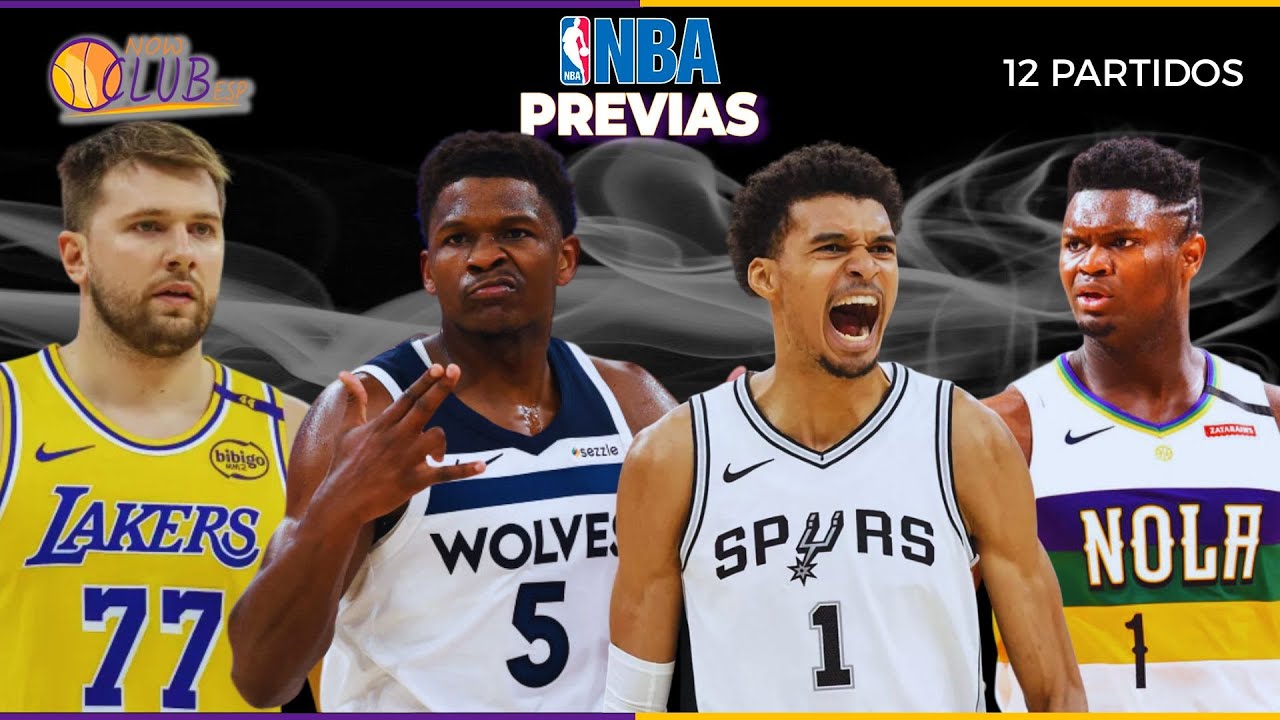 PREVIAS partidos NBA | 24.10.2025 | #4 WEMBANYAMA vs ZION; primer partido sin BILLUPS en PORTLAND