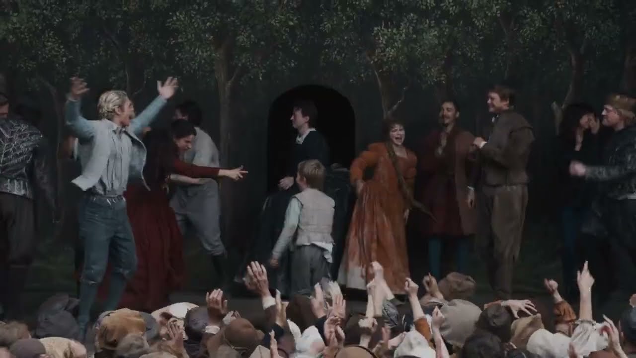 El elenco y el equipo de 'HAMNET' bailando 