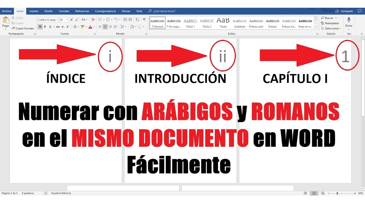 C&Oacute;MO NUMERAR CON ROMANOS Y AR&Aacute;BIGOS EN EL MISMO DOCUMENTO EN WORD