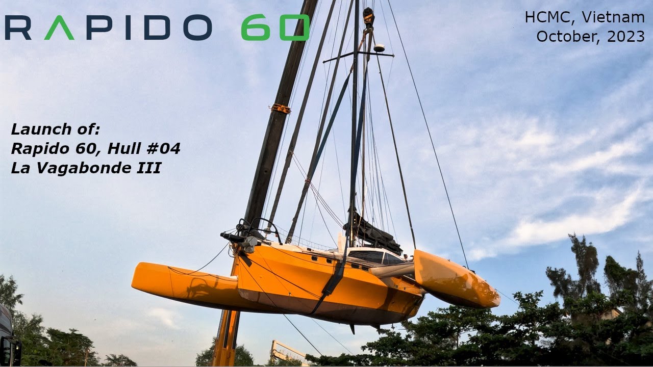 La Vagabonde III, launch, Rapido 60 Hull #04
