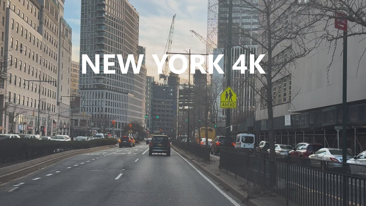 4K New York -- Driving tour of Brooklyn ( Boerum Pl & Atlantic Avenue & Flatbush Avenue )