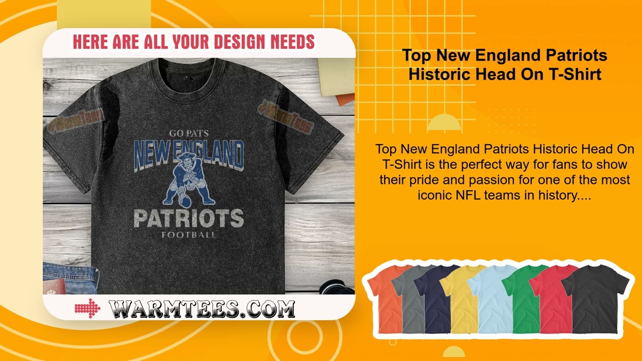 Top New England Patriots Historic Head On T-Shirt