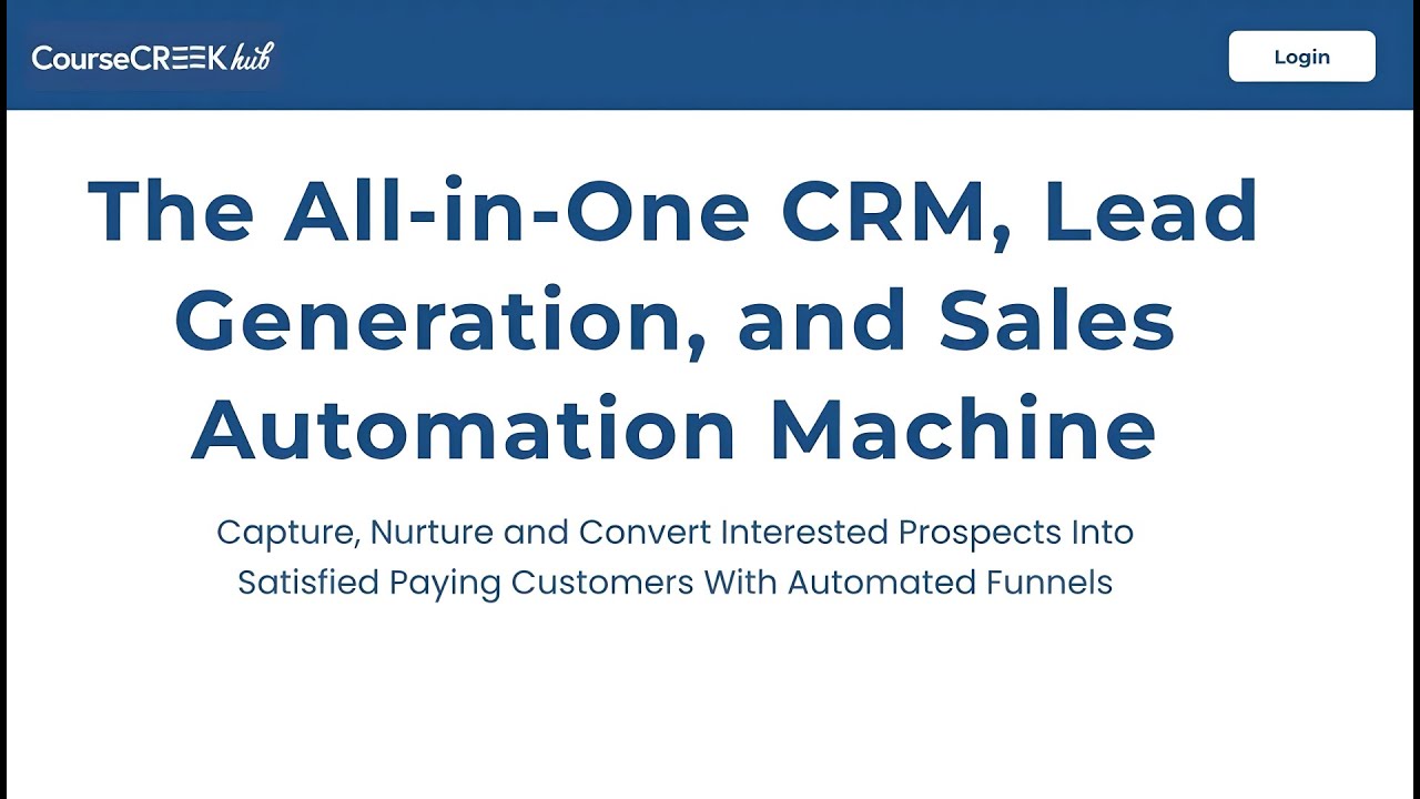 CRM for Online Courses - CourseCREEK Hub - The Lead Generation, and Sales Automation Machine