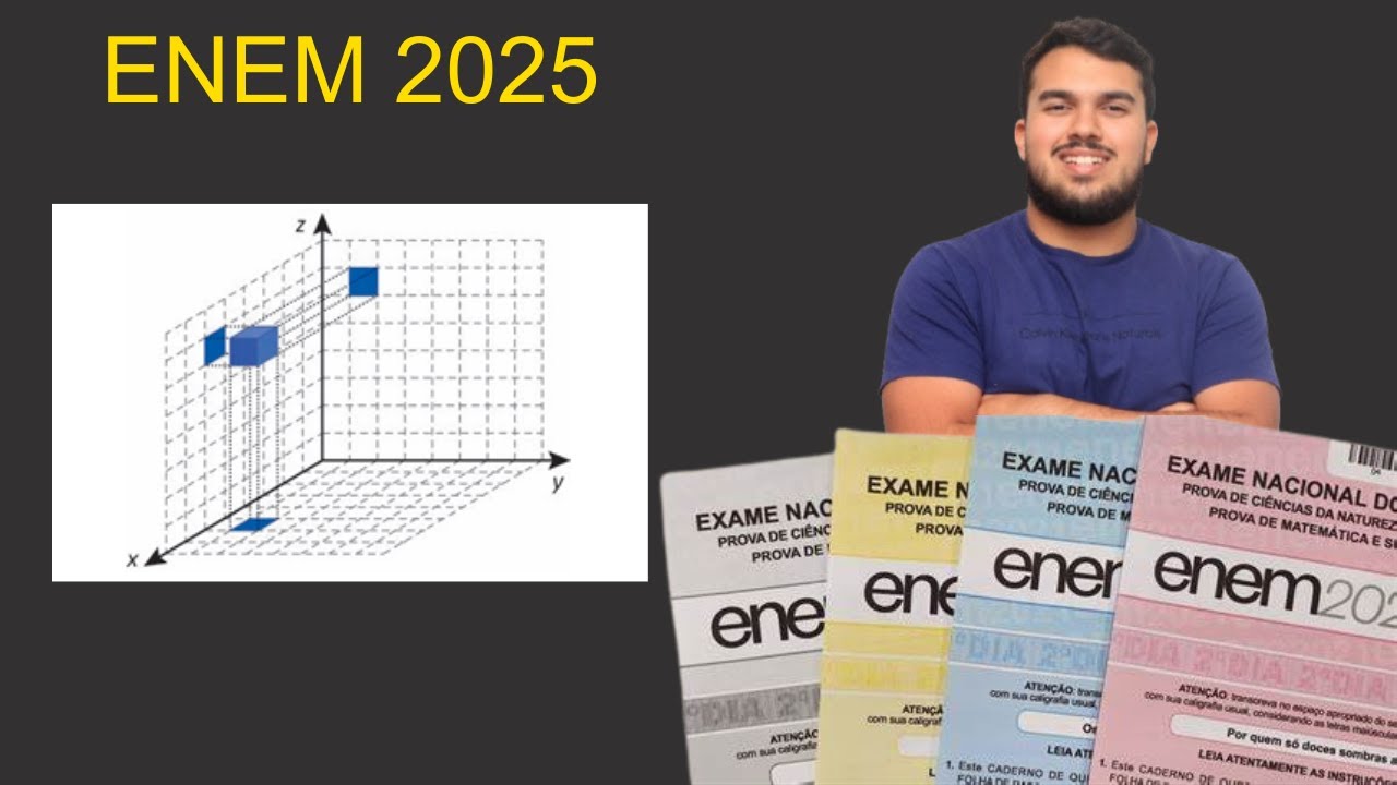 ENEM 2025 - Em um jogo de computador, um cubo se encontra inicialmente posicionado conforme indicado