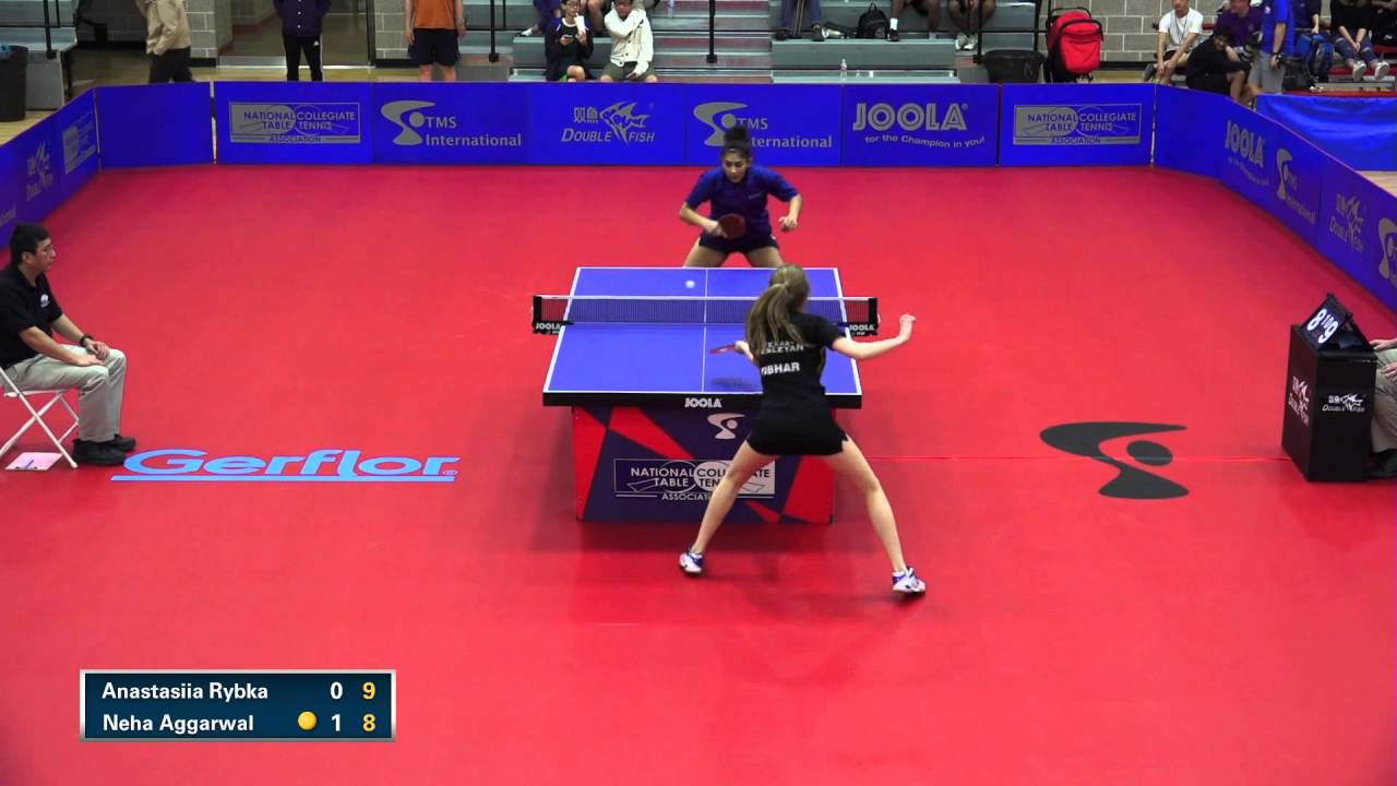 2016 NCTTA Nationals Women's Singles 1/2 Final - Anastasiia Rybka vs Neha Aggarwal