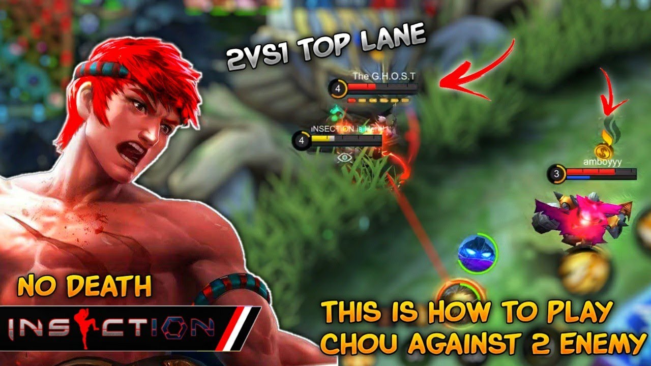 This is How To Play Aggressive Chou in Top Lane Against 2 Enemy! | MLBB