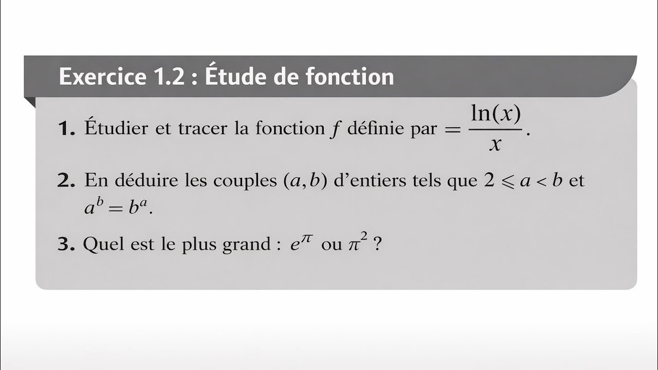 Exercice de mathématiques analyse.