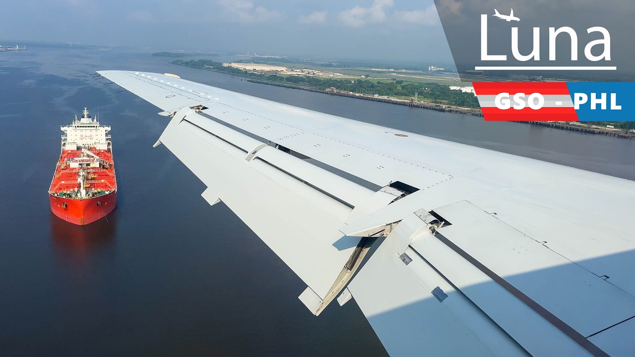 Full Flight - American Eagle Embraer E145 Flight From Greensboro to Philadelphia
