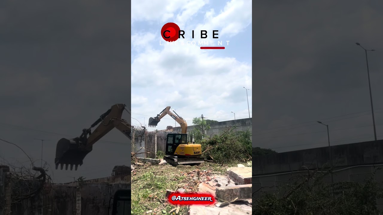 SANY SY80 PRO Demolishing Roadside Shop | Excavator Demolition Work | Heavy Machine