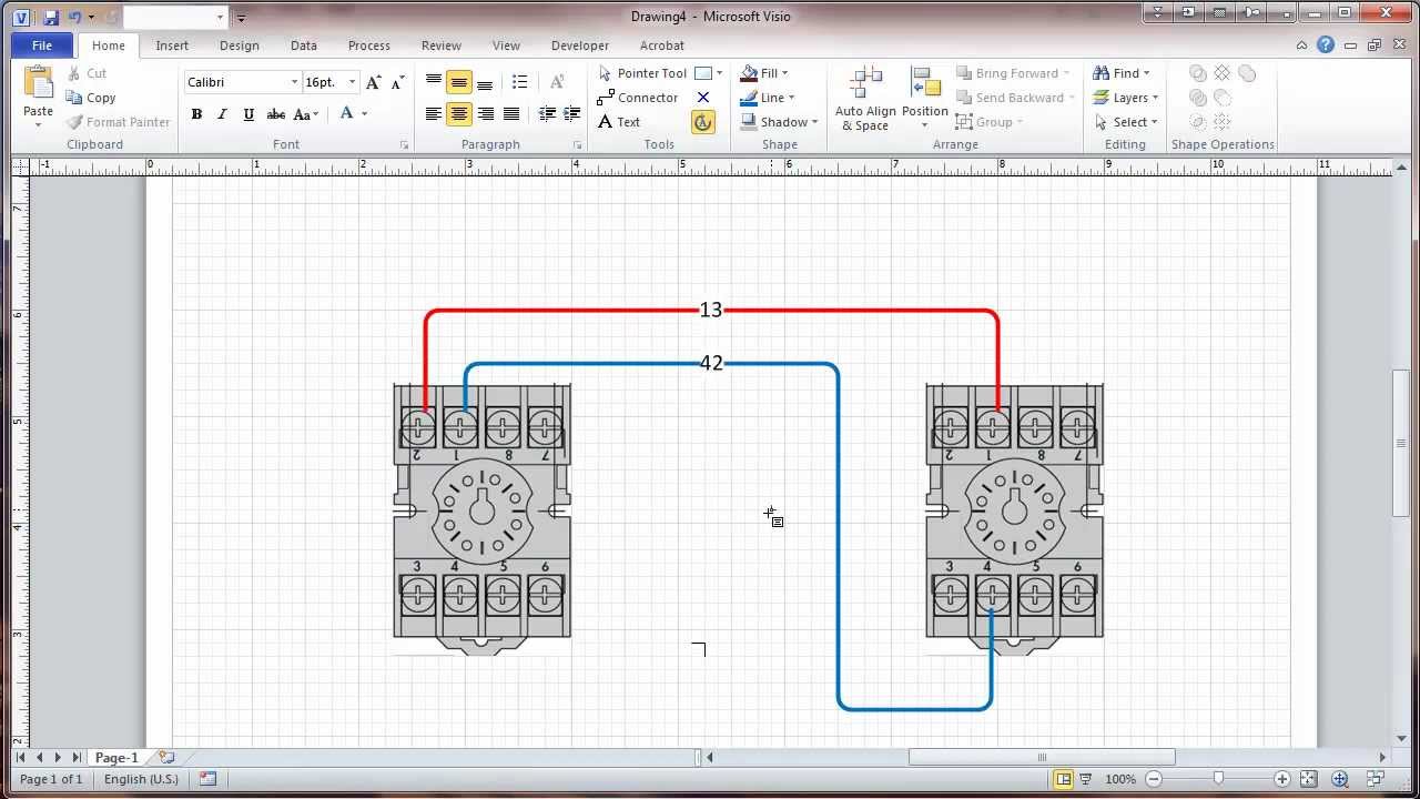 Visio 2010 Connectors and Connection Points Tutorial - Wiring Diagrams
