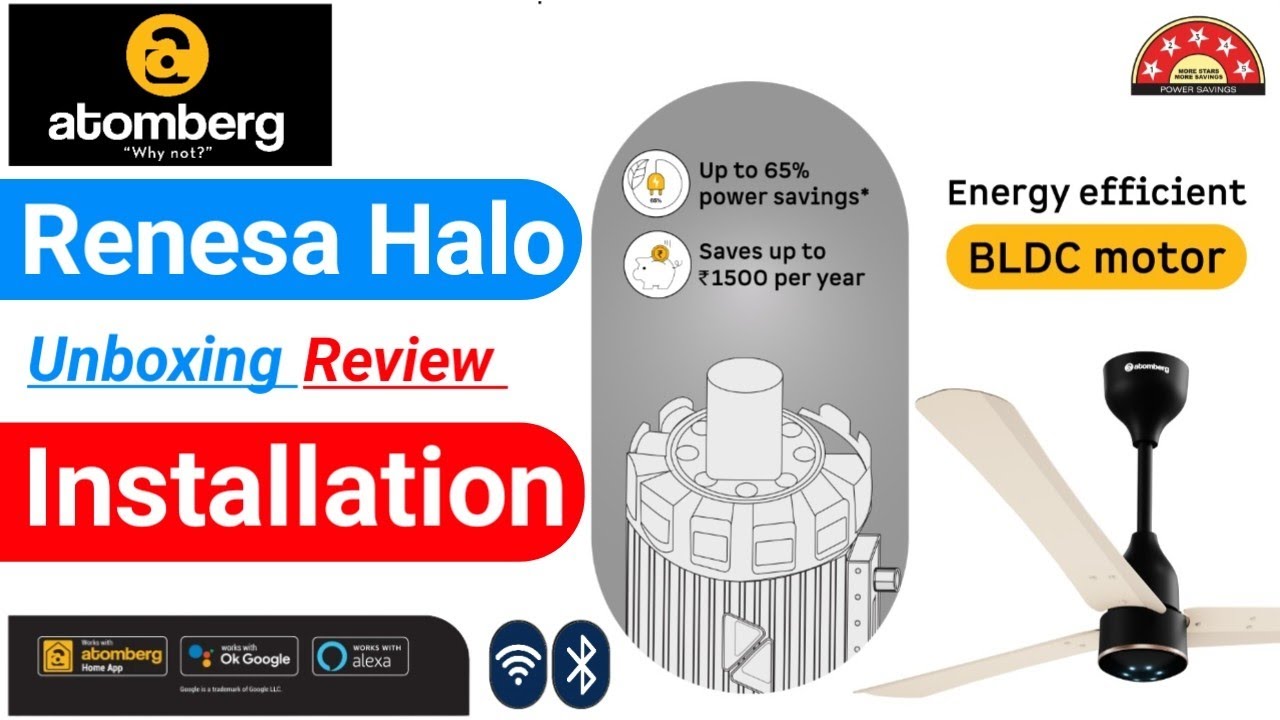 Atomberg Renesa Halo || Best BLDC Smart Ceiling Fan With IOT Control 💯 | 5 Star Rated 🔥Google Alexa