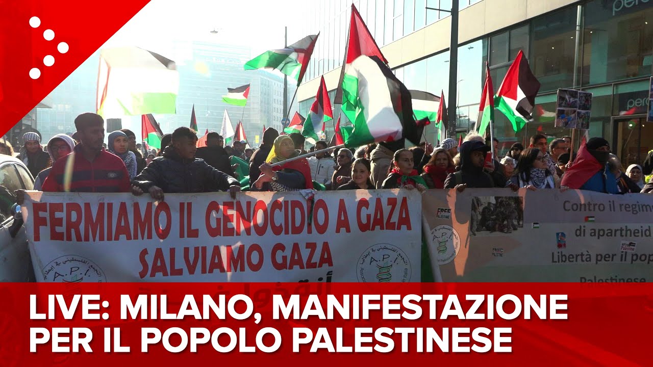 LIVE Milano, nuova manifestazione in sostegno del popolo palestinese: diretta video