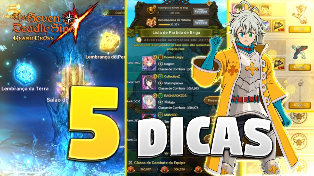 5 DICAS ESSENCIAIS PARA UPAR SUA CONTA! - The Seven Deadly Sins Grand Cross