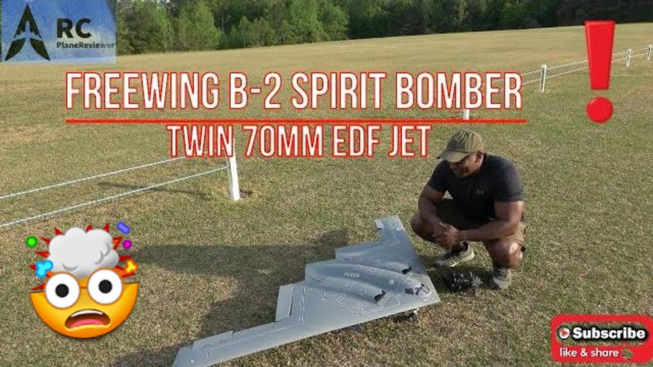 Бомбардировщик Freewing B-2 Spirit с двумя 70-мм реактивными снарядами EDF Jet Grass Ops. Первый ...