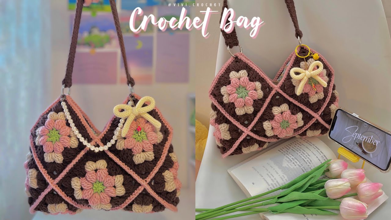 How To Crochet a Bag | Granny Square Bag✨