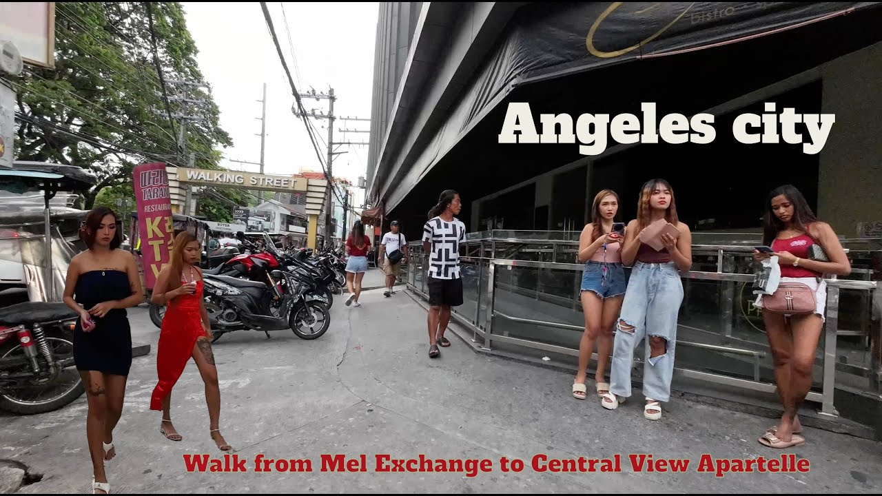 Angeles city. Walk from Mel Exchange to Central View Apartelle.