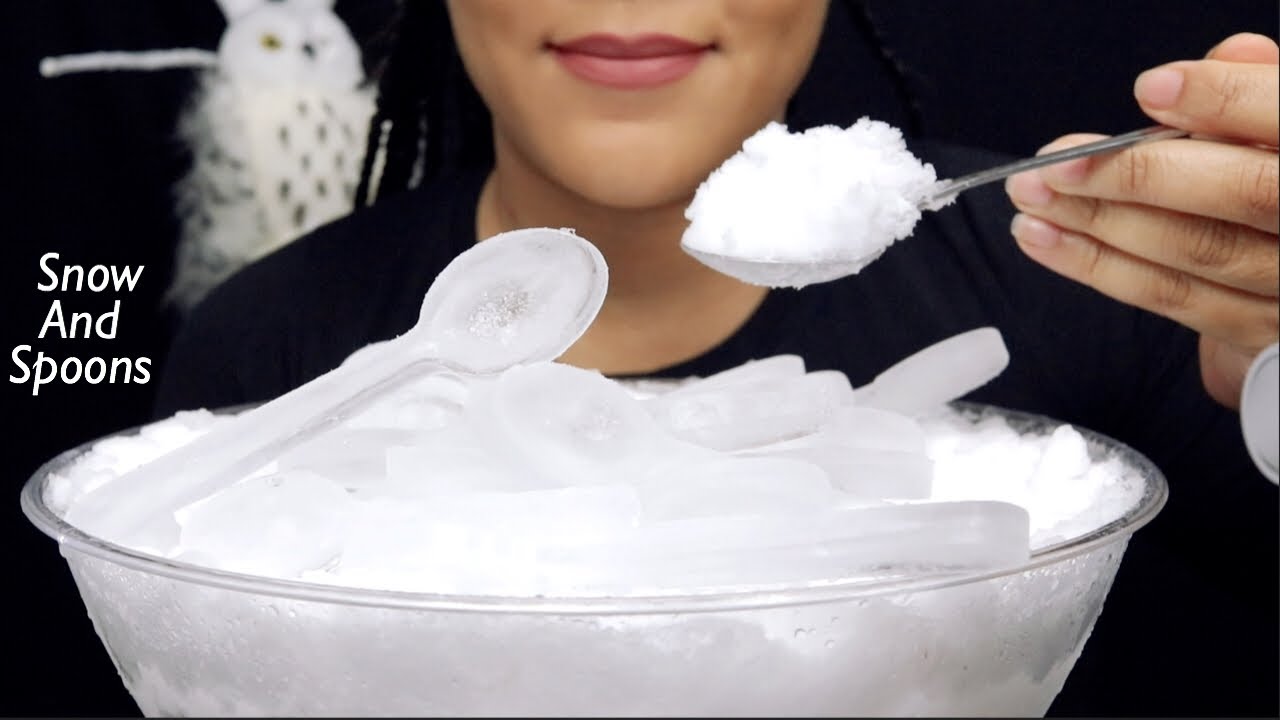 ASMR Snow And Ice Spoons