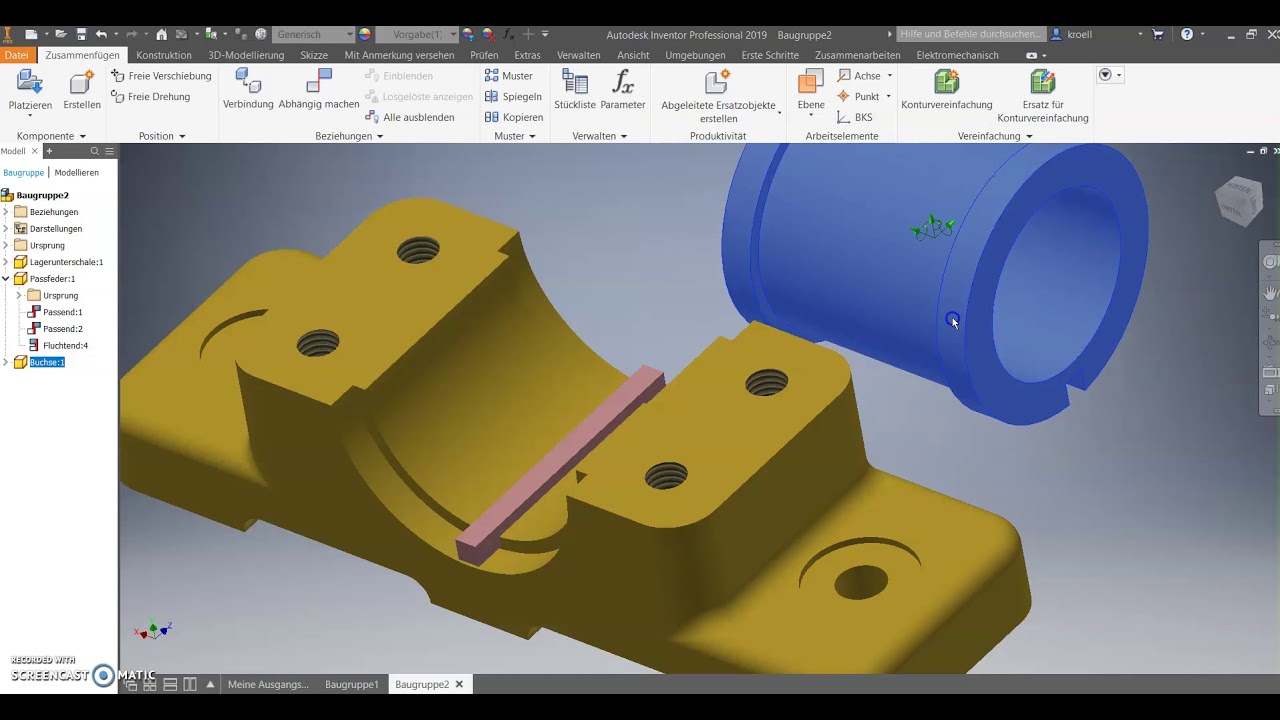 Autodesk Inventor 2019 &ndash; Abh&auml;ngigkeiten / Baugruppe