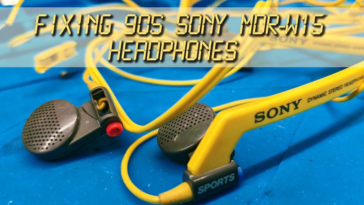 Fixing 90s Sony Sports MDR-W15 Walkman yellow headphones