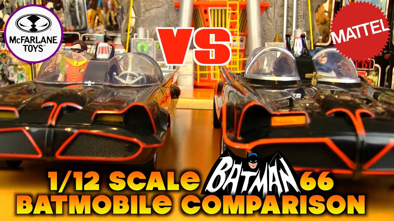 Mattel или McFarlane? Бэтмен '66 в масштабе 1/12, Бэтмобиль 2013 против 2021