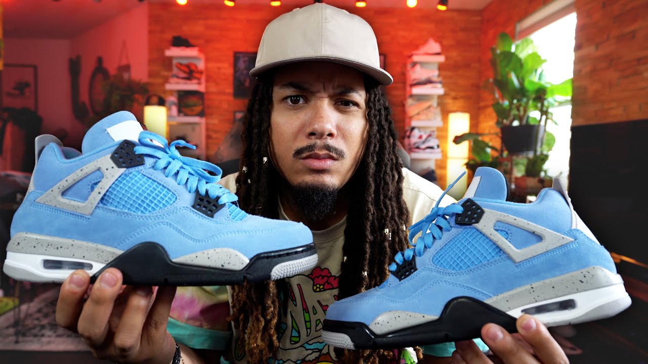 WHY THESE ARE THE BEST SNEAKERS IN 2021 ! AIR JORDAN 4 UNC UNIVERSITY BLUE REVIEW + ON FOOT IN 4K !