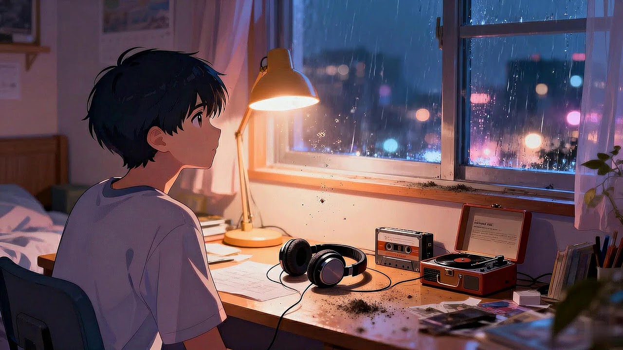 Quiet Anime Night Lofi 🌧️ Soft Instrumental for Deep Focus & Relax #36