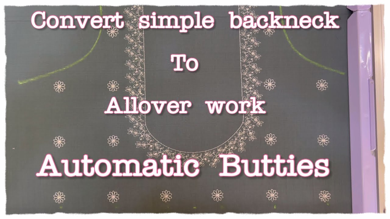 #Embroidery machine Auto #backneck #butties  Simple Mechod