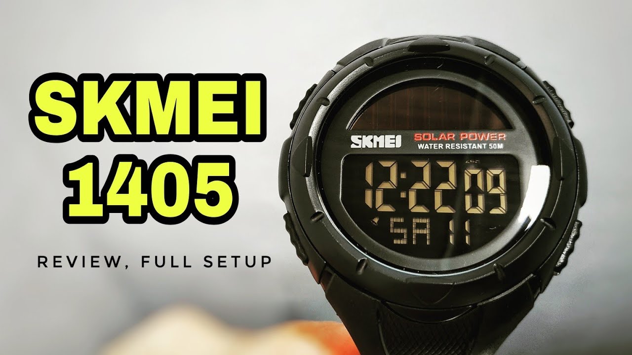 SKMEI 1405 Full Black, Solar Power - Review, Full Setup (Indonesia)