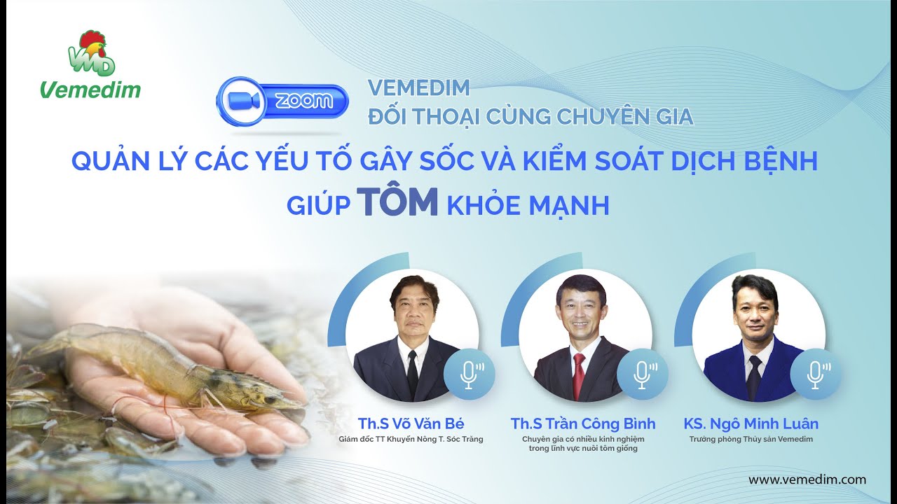 QUẢN LÝ CÁC YẾU TỐ GÂY SỐC CHO TÔM | VEMEDIM | ThS. Võ Văn Bé | ThS. Trần Công Bình