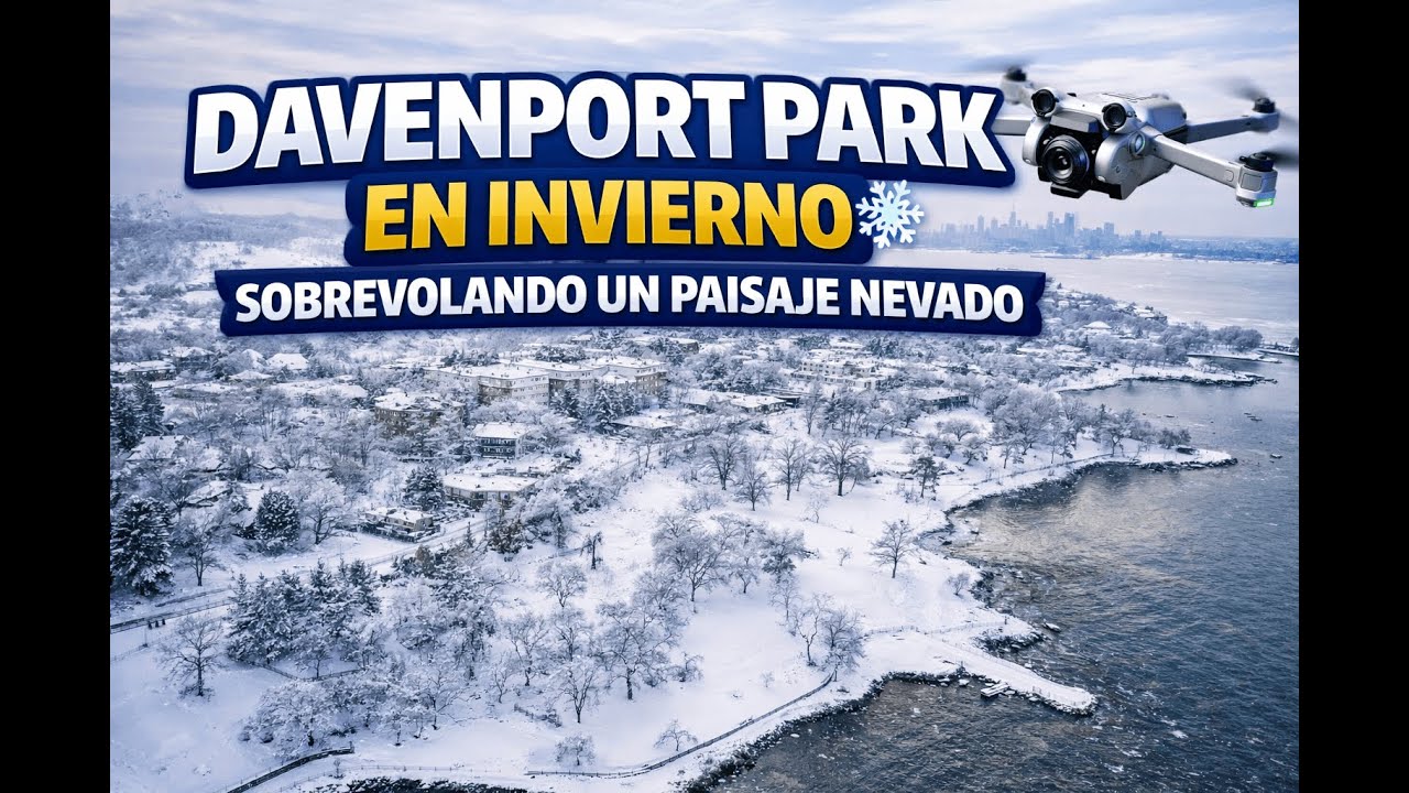 “Davenport Park en invierno ❄️ | Sobrevolando un paisaje nevado”