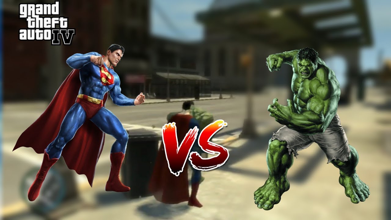 Gta 4 superman vs hulk gameplay