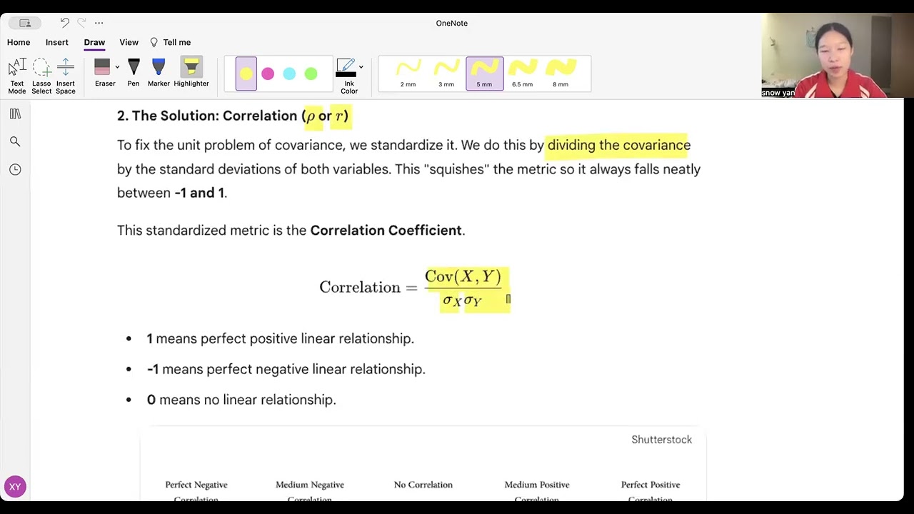 covariance and correlation