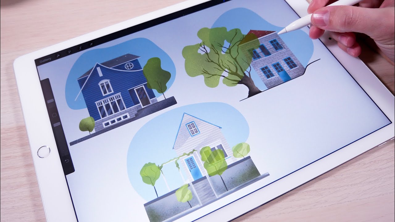 Drawing Houses | iPad Pro Art | Procreate