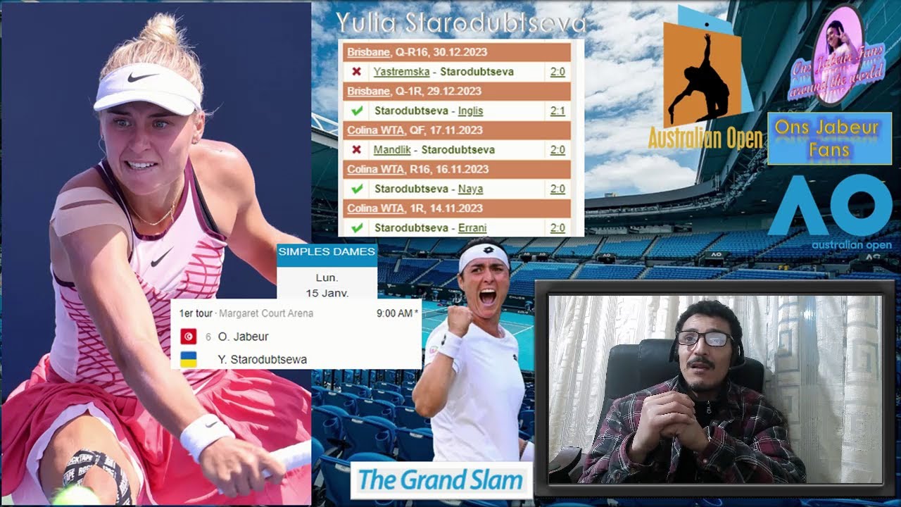 Ons Jabeur vs Starodubtsewa🎾أنس جابر🧡معلومات عن منافسة أنس جابر في الدور الأول من أستراليا المفتوحة