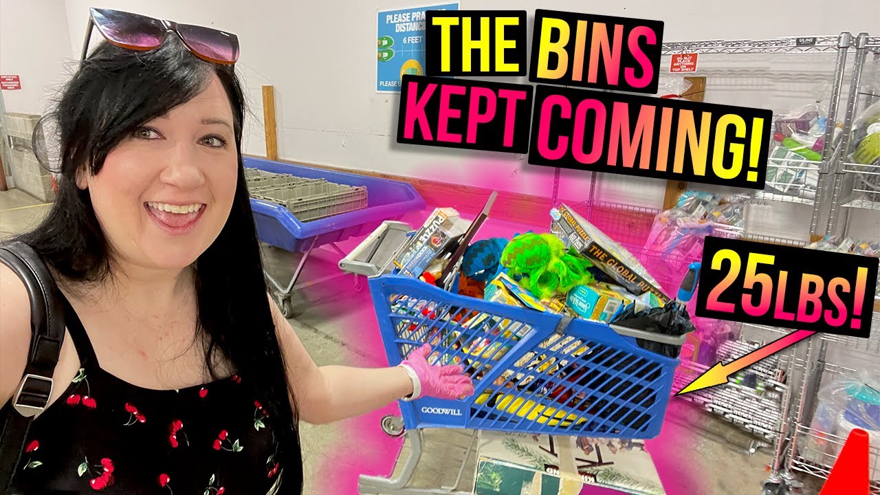 THE NEW BINS WERE PACKED WITH GOOD STUFF!  NEW DONATIONS!  Thrift With Me at THE GOODWILL OUTLET!