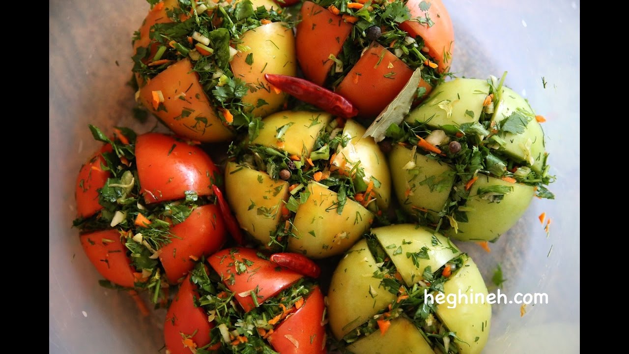 Stuffed Pickled Tomatoes - Armenian Cuisine - Heghineh Cooking Show
