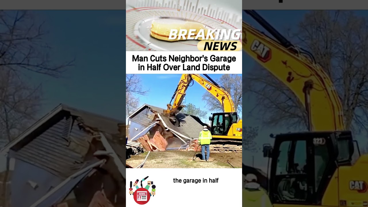Man Cuts Neighbor's Garagein Half Over Land Dispute#news #breakingnews #shorts